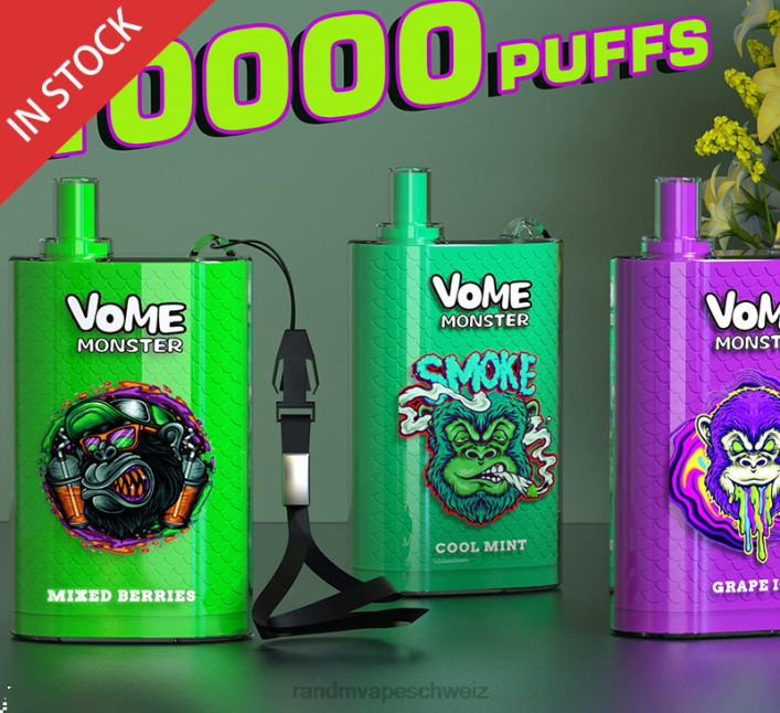 Tornado Vape Schweiz | RandM Vome Monster 00P2277 10000 Airflow Control Vape Pod Gerät 1St üppiges Eis